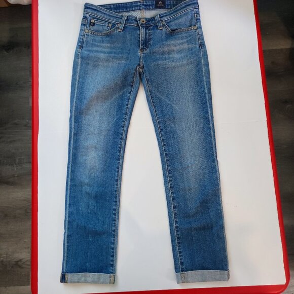AG Adriano Goldschmied jeans low-rise ankle crop denim blue women's size 25 R - Picture 1 of 16